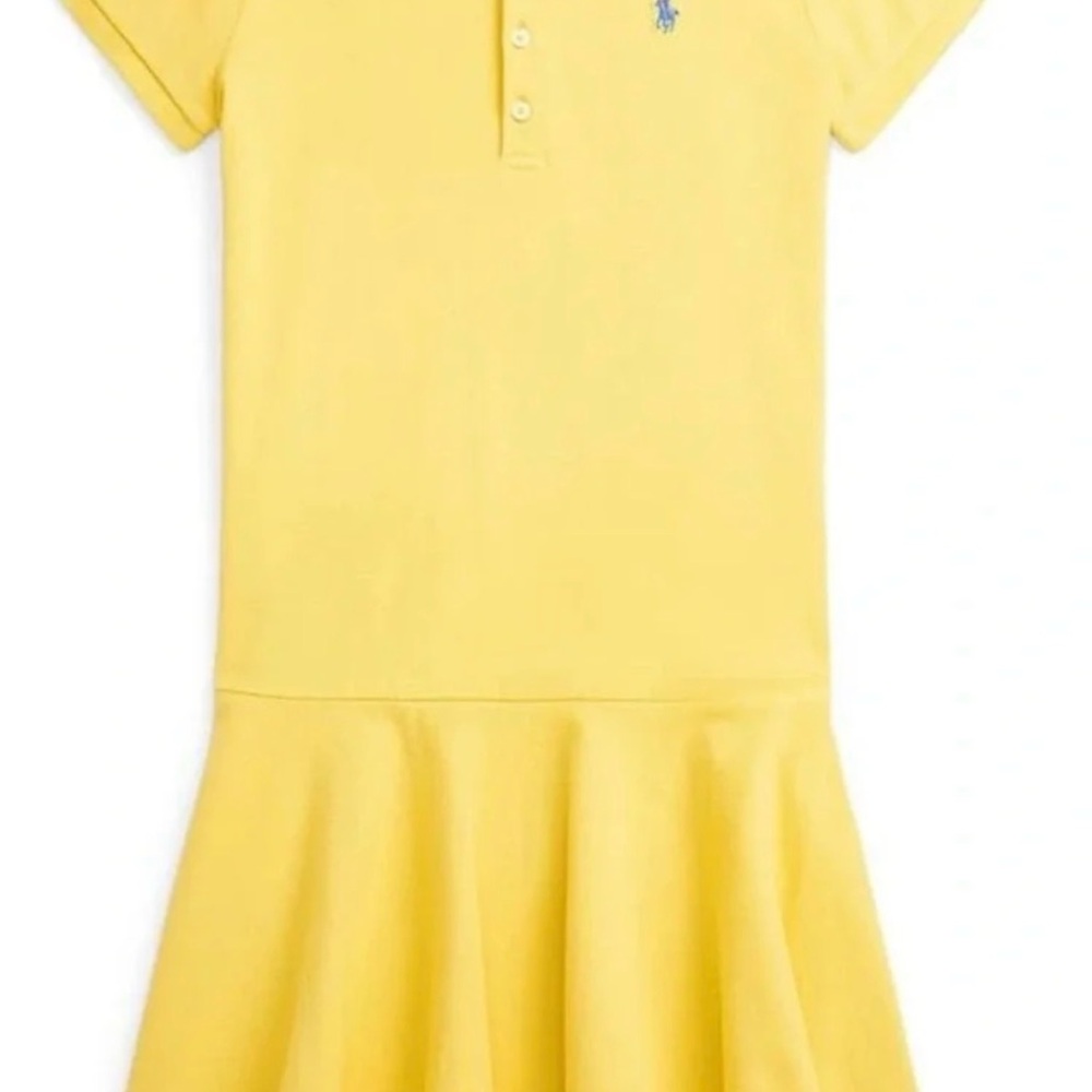 Polo by Ralph Lauren Girls Sunny Yellow Cotton Polo Dress